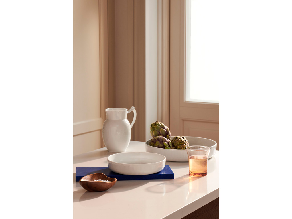 Royal Copenhagen Hvid Riflet Kande 1,7ltr