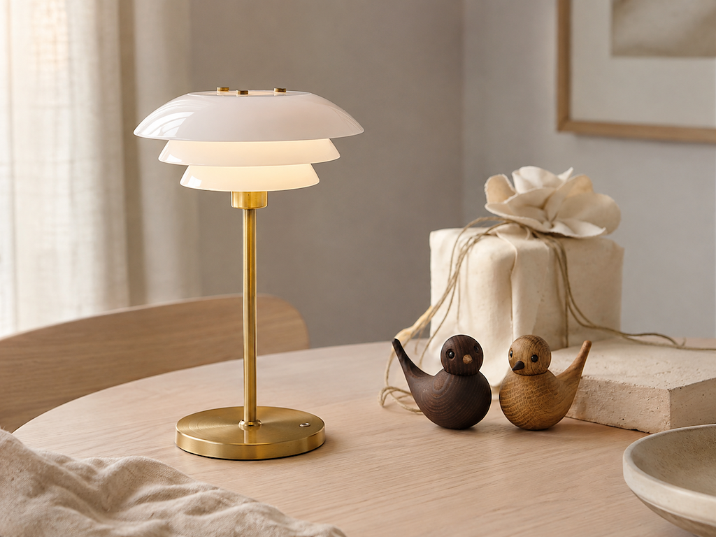 Dyberg Larsen Bordlampe og Spring Copenhagen Sweeties.
