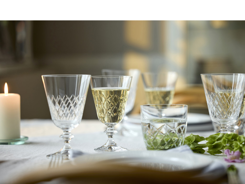 Lyngby Glas Hvidvinsglas 23 cl. 2 stk i klar krystalglas, Eaton