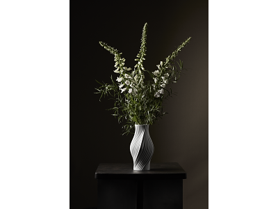 Twist Vase H31 cm hvid porcelæn