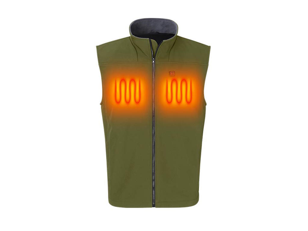 Nordic Heat varmevest i grøn softshell