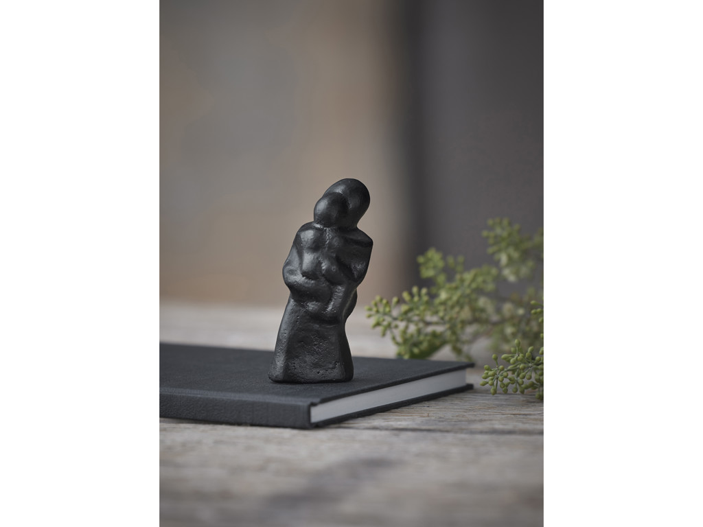 Morsø Skulptur i støbejern 8,5 cm høj med individuelt budskab - En mors kærlighed bor i os - 1 barn